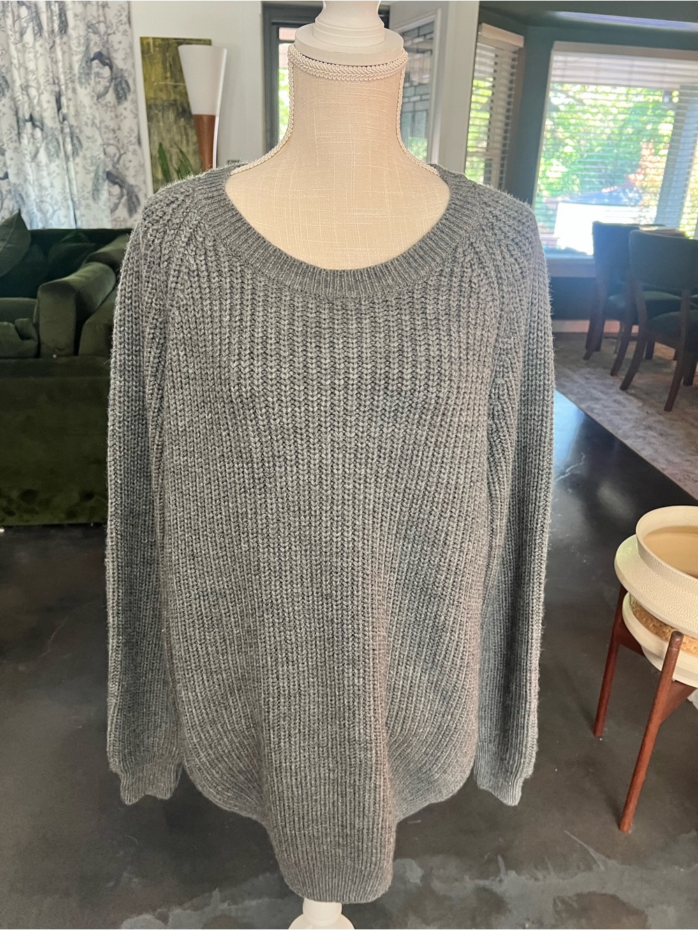 Obey Gray Ribbed Crewneck Sweater